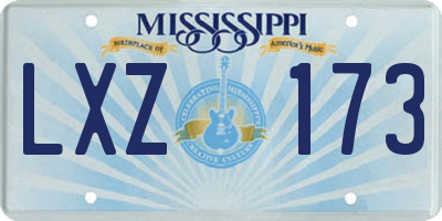 MS license plate LXZ173