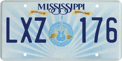 MS license plate LXZ176