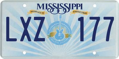 MS license plate LXZ177