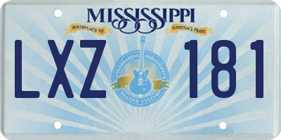 MS license plate LXZ181