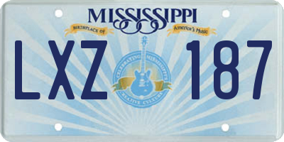 MS license plate LXZ187