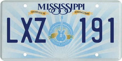 MS license plate LXZ191