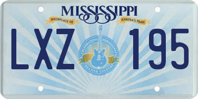 MS license plate LXZ195