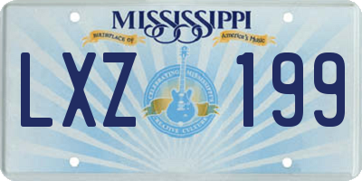 MS license plate LXZ199