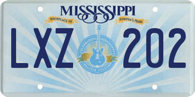 MS license plate LXZ202