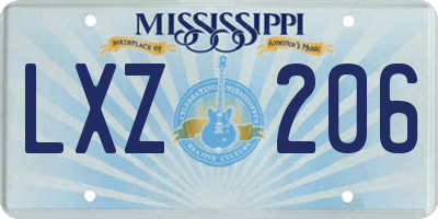 MS license plate LXZ206
