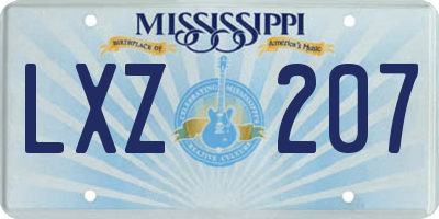 MS license plate LXZ207