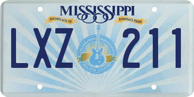 MS license plate LXZ211