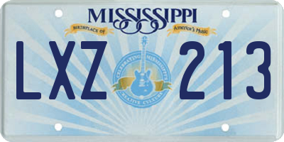 MS license plate LXZ213