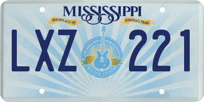 MS license plate LXZ221