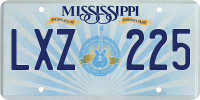 MS license plate LXZ225