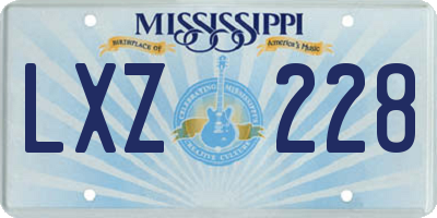 MS license plate LXZ228