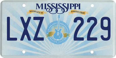MS license plate LXZ229