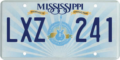 MS license plate LXZ241