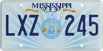 MS license plate LXZ245