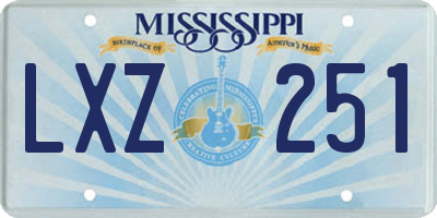 MS license plate LXZ251