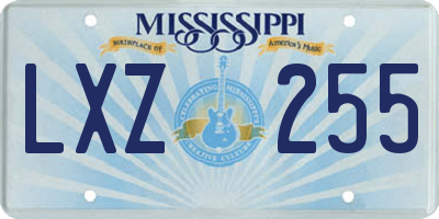 MS license plate LXZ255