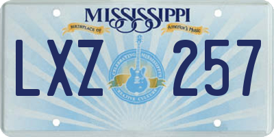 MS license plate LXZ257