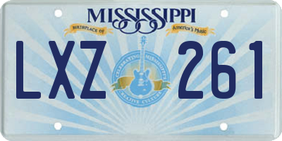 MS license plate LXZ261