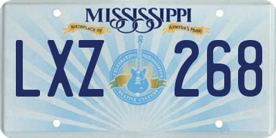 MS license plate LXZ268