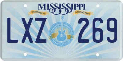 MS license plate LXZ269