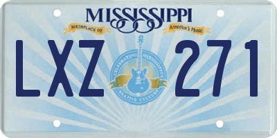 MS license plate LXZ271