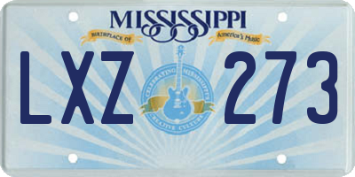 MS license plate LXZ273