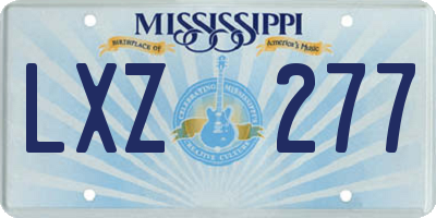 MS license plate LXZ277