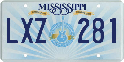MS license plate LXZ281