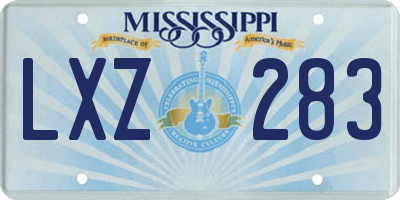 MS license plate LXZ283