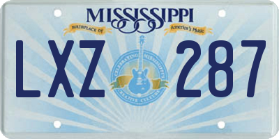 MS license plate LXZ287