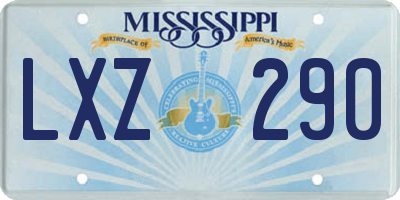MS license plate LXZ290