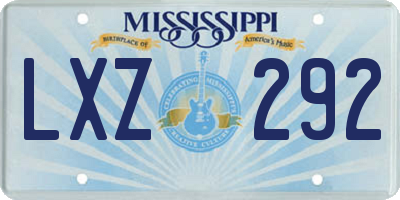 MS license plate LXZ292
