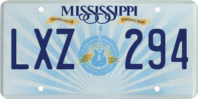 MS license plate LXZ294