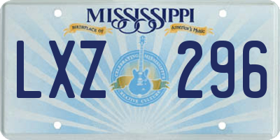 MS license plate LXZ296