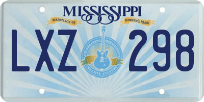 MS license plate LXZ298