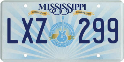 MS license plate LXZ299