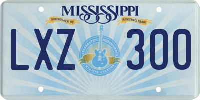 MS license plate LXZ300