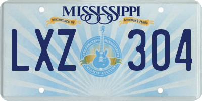 MS license plate LXZ304