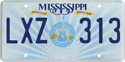 MS license plate LXZ313