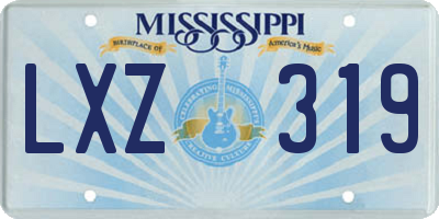 MS license plate LXZ319