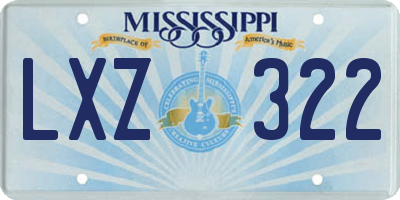 MS license plate LXZ322