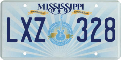 MS license plate LXZ328