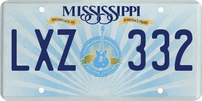 MS license plate LXZ332