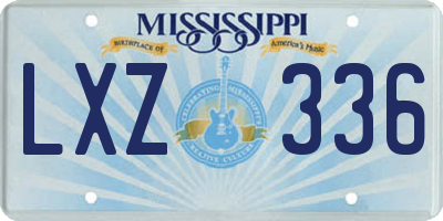 MS license plate LXZ336