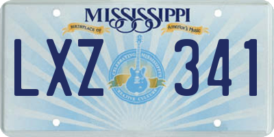 MS license plate LXZ341