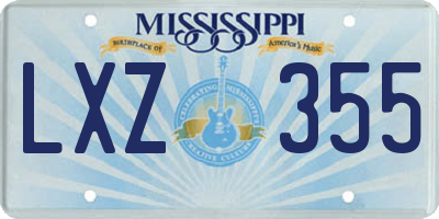 MS license plate LXZ355