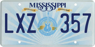 MS license plate LXZ357