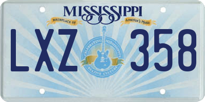 MS license plate LXZ358