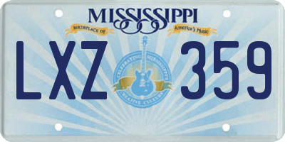 MS license plate LXZ359